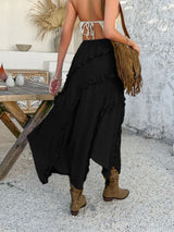 Devine Slit Drawstring Ruffled Skirt - Trendsi - Flyclothing LLC