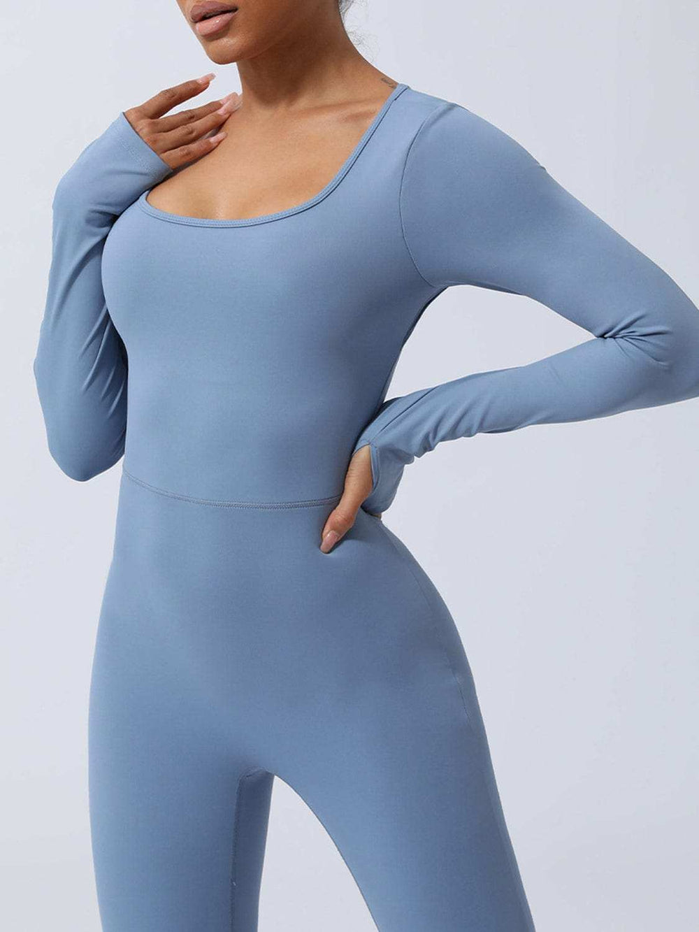 Twisted Backless Long Sleeve Jumpsuit - Trendsi - Flyclothing LLC