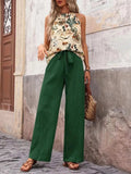 Printed Tank Top and Wide Leg Pants Set - Trendsi - Flyclothing LLC
