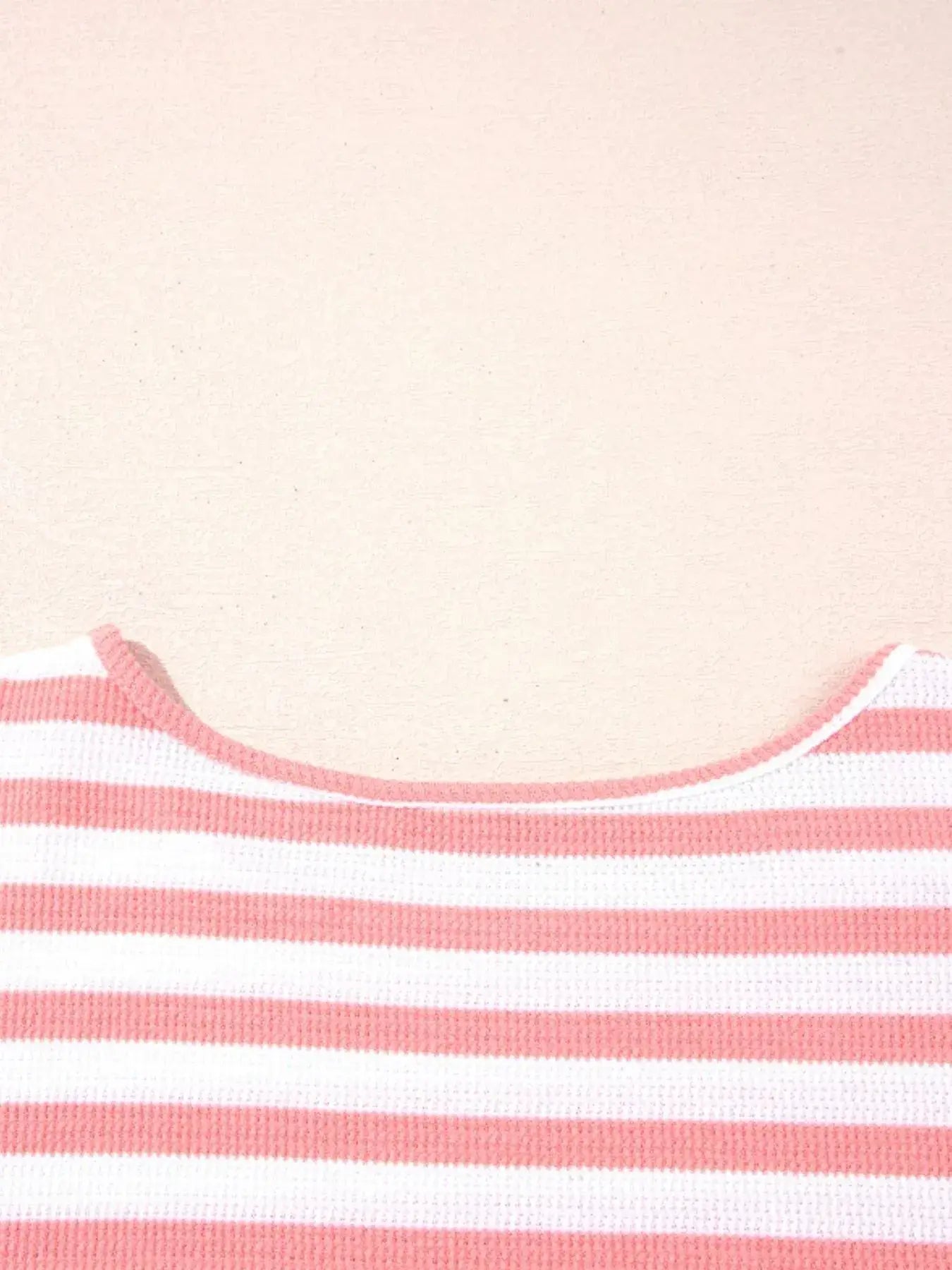 Striped Long Sleeve Ribbed Blouse - Trendsi - Flyclothing LLC