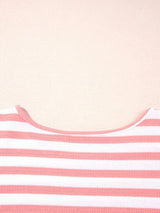 Striped Long Sleeve Ribbed Blouse - Trendsi - Flyclothing LLC