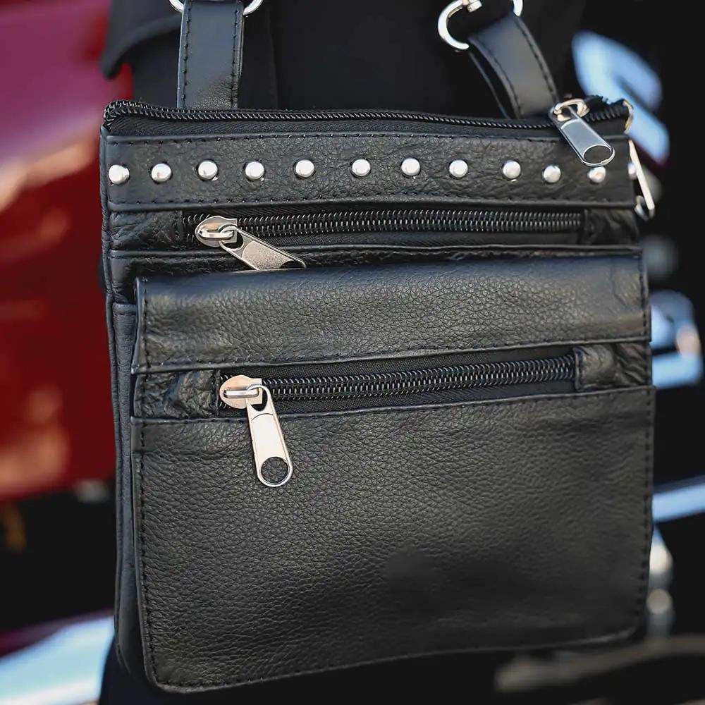 Cowhide Clip on Bag for Female Riders - Unik Just for Bikers - Flyclothing LLC