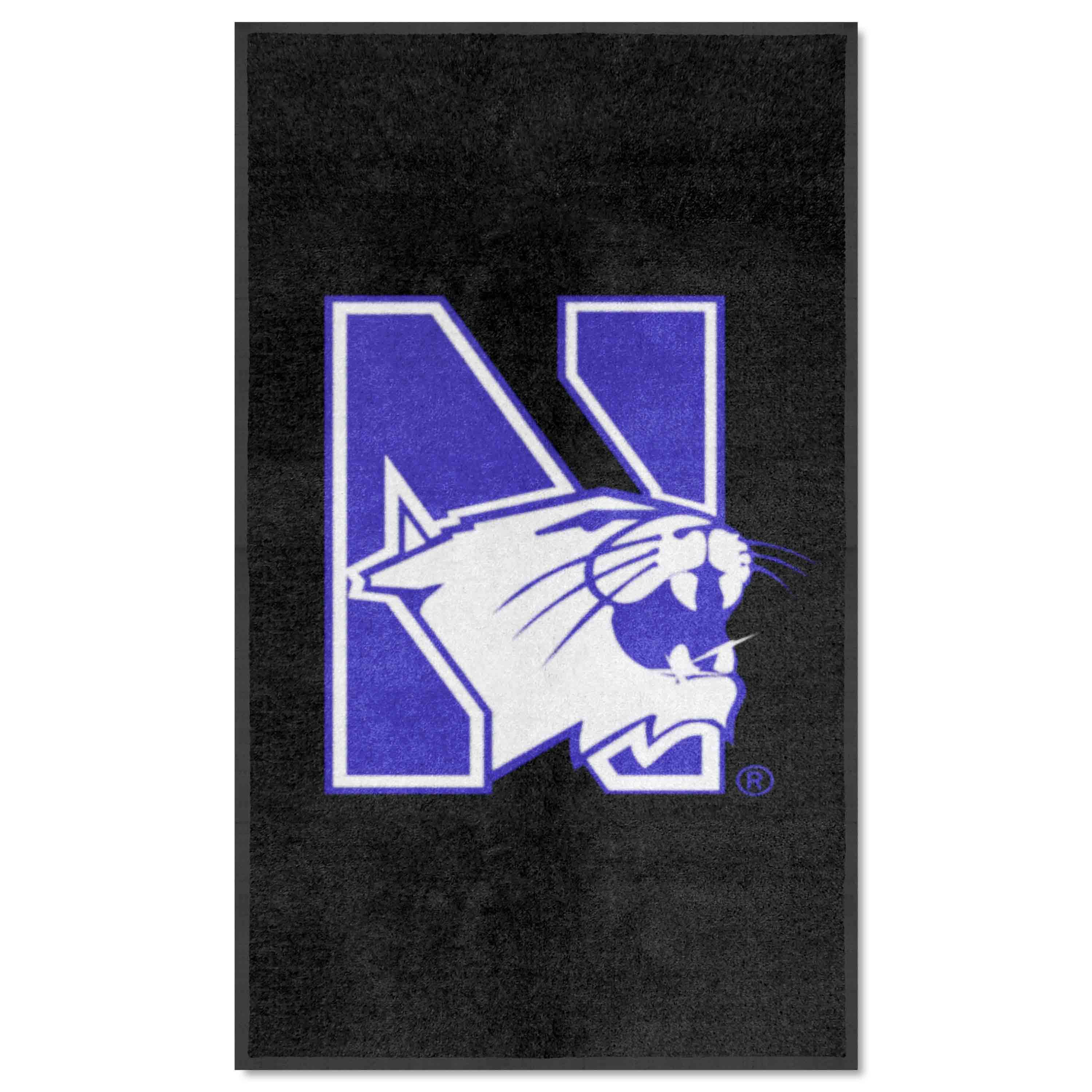 Northwestern 3X5 High-Traffic Mat with Durable Rubber Backing - Portrait Orientation - Northwestern