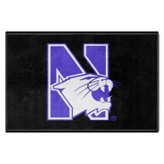 Northwestern4X6 High-Traffic Mat with Durable Rubber Backing - Landscape Orientation - Northwestern