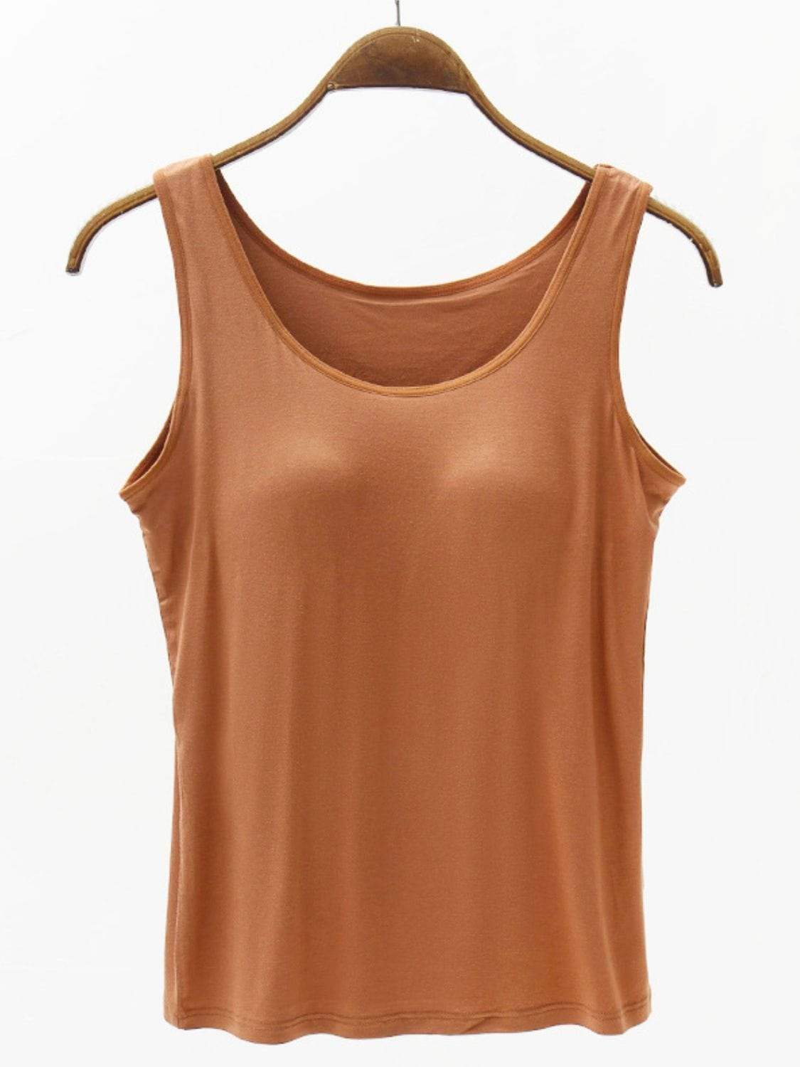 Full Size Wide Strap Modal Tank with Bra - Trendsi - Flyclothing LLC