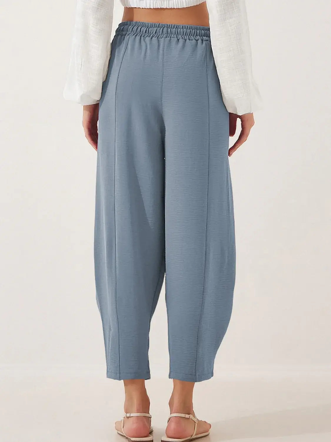Full Size Drawstring Cropped Jogger Pants Plus Size - Trendsi - Flyclothing LLC