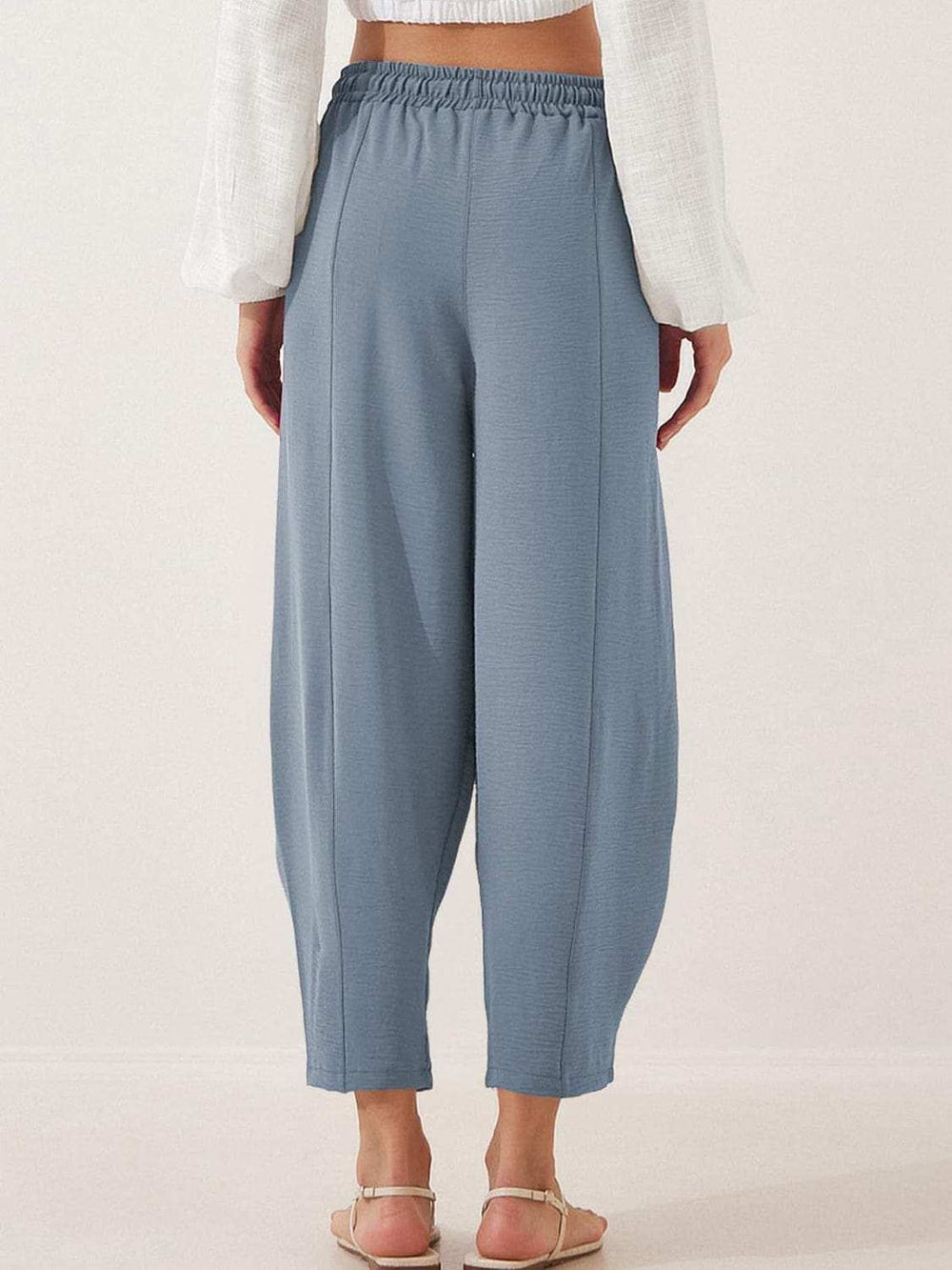 Full Size Drawstring Cropped Jogger Pants Plus Size - Trendsi - Flyclothing LLC