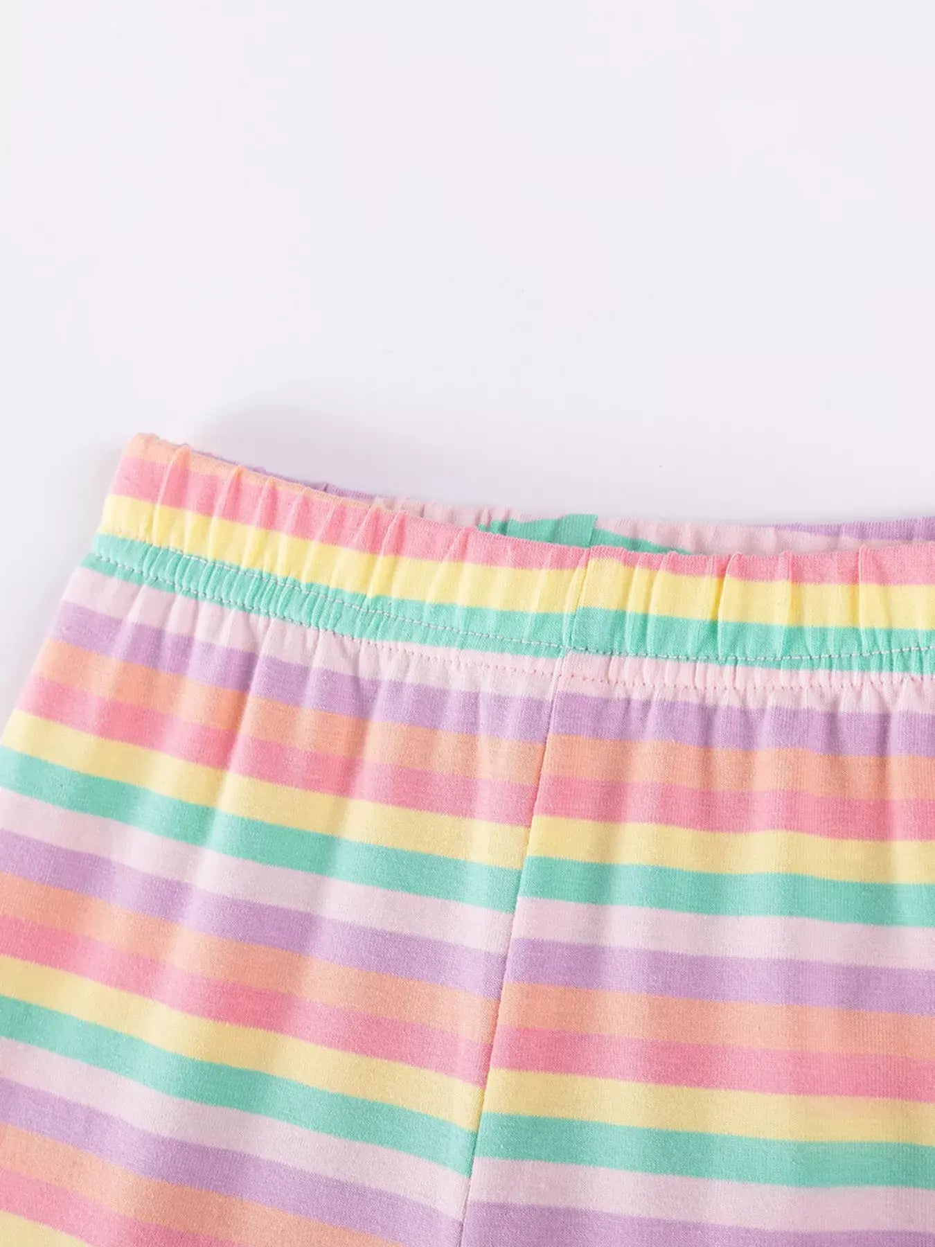 Children's Horse Applique Top & Rainbow Striped Pants Set - Trendsi - Flyclothing LLC