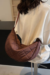 Plaid Quilted Adjustable Strap Crossbody Bag - Trendsi