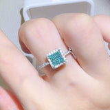 2 Carat 925 Sterling Silver Moissanite Square Shape Ring - Trendsi - Flyclothing LLC
