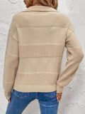 Perfee Johnny Collar Dropped Shoulder Sweater - Trendsi