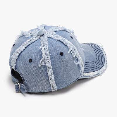 Raw Hem Cotton Baseball Cap - Trendsi - Flyclothing LLC