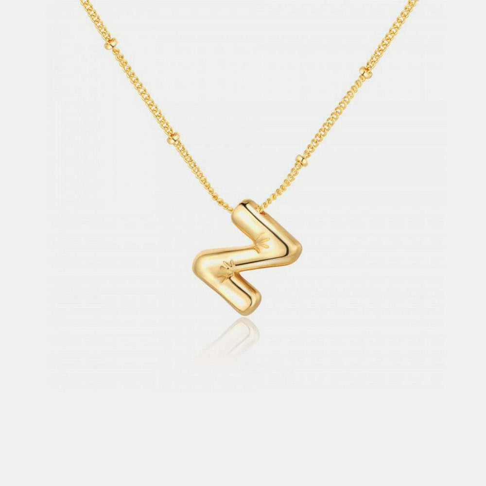 Gold-Plated Letter Pendant Necklace - Trendsi - Flyclothing LLC