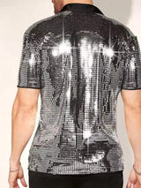 Men's Sequin Button Up Shirt - Trendsi - Flyclothing LLC