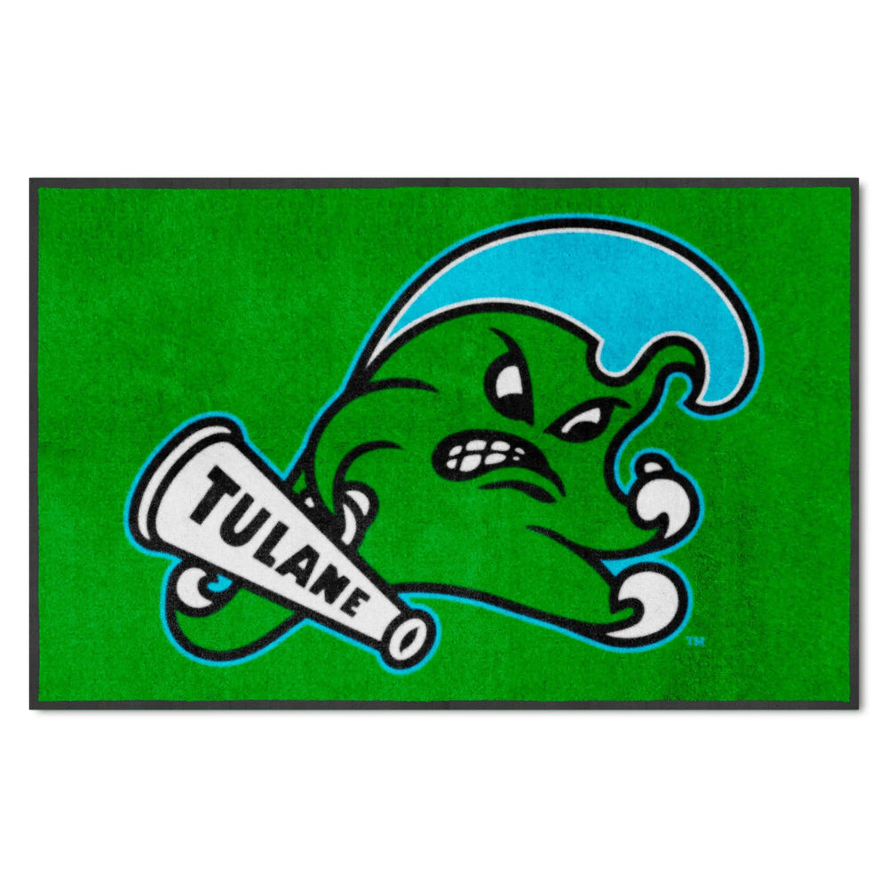 Tulane 4X6 High-Traffic Mat with Durable Rubber Backing - Landscape Orientation - Tulane
