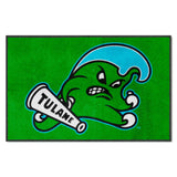 Tulane 4X6 High-Traffic Mat with Durable Rubber Backing - Landscape Orientation - Tulane