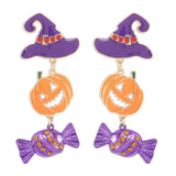 Halloween 18K Gold-Plated Alloy Pumpkin Earrings - Trendsi - Flyclothing LLC