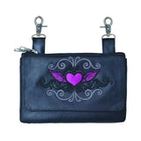 Pink Heart Themed Cowhide Clip-On Bag - Unik Just for Bikers - Flyclothing LLC