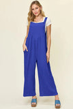 Double Take Full Size Texture Sleeveless Wide Leg Overall - Trendsi