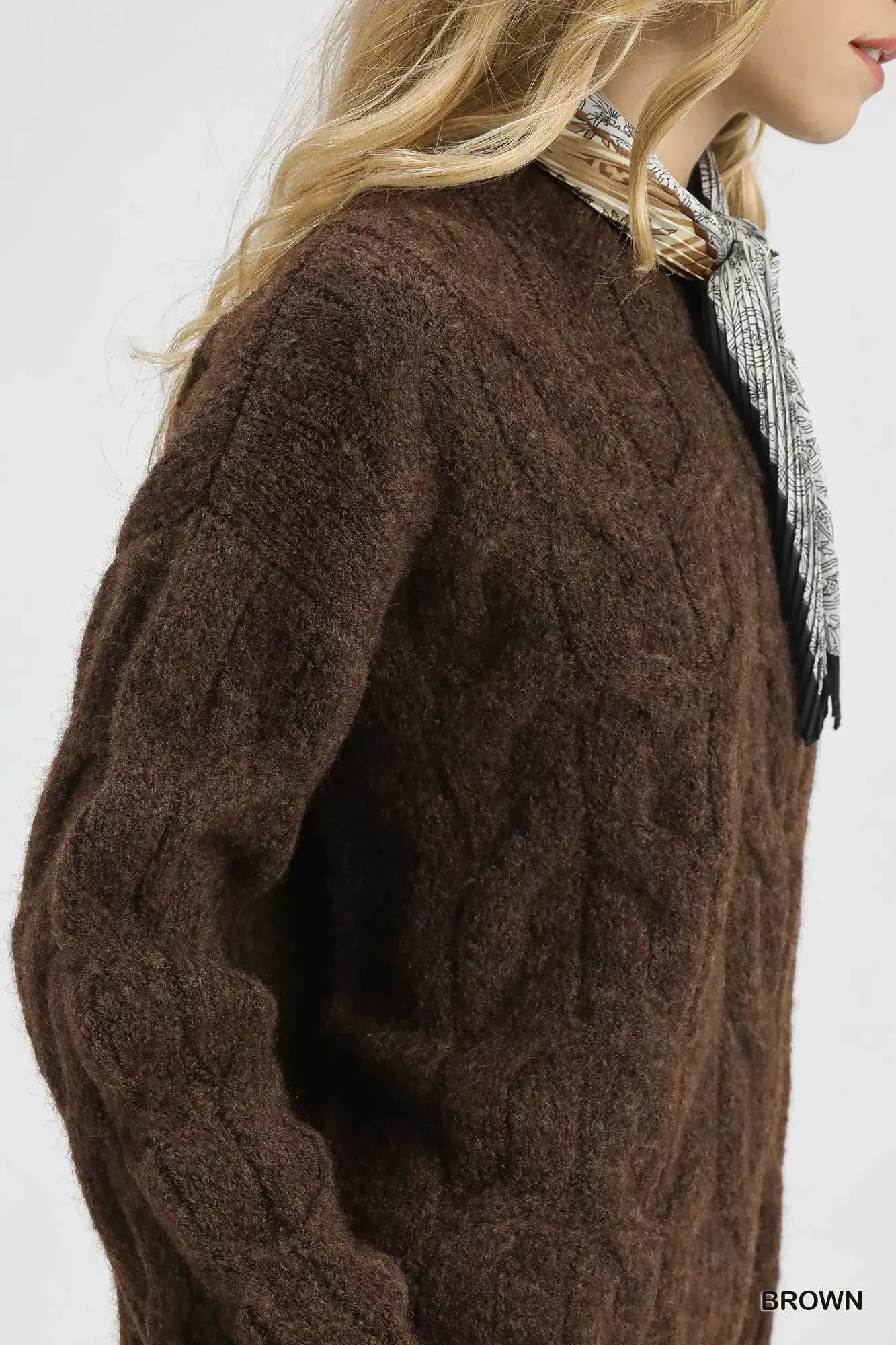 Umgee Cable Knit Cozy Sweater - Trendsi - Flyclothing LLC