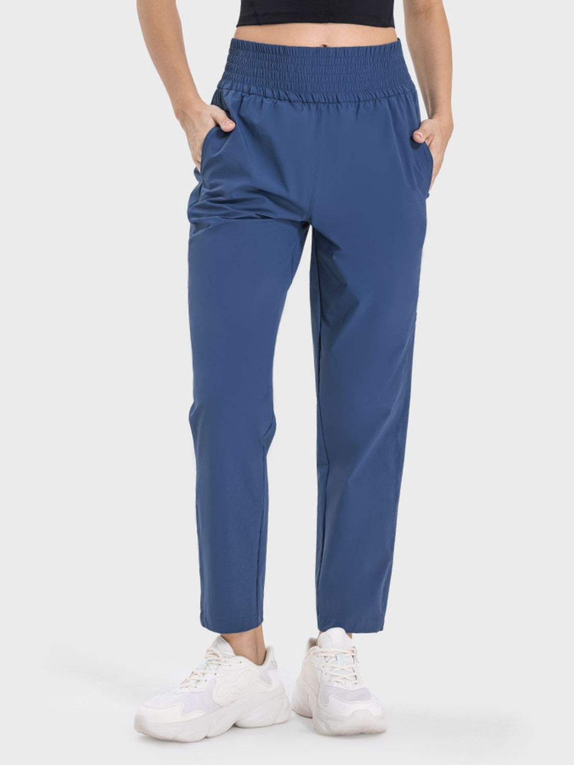 Pocketed High Waist Active Pants - Trendsi - Flyclothing LLC