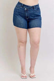 Judy Blue Full Size High Waist Criss-Cross Waistband Denim Shorts Plus Size - Trendsi - Flyclothing LLC