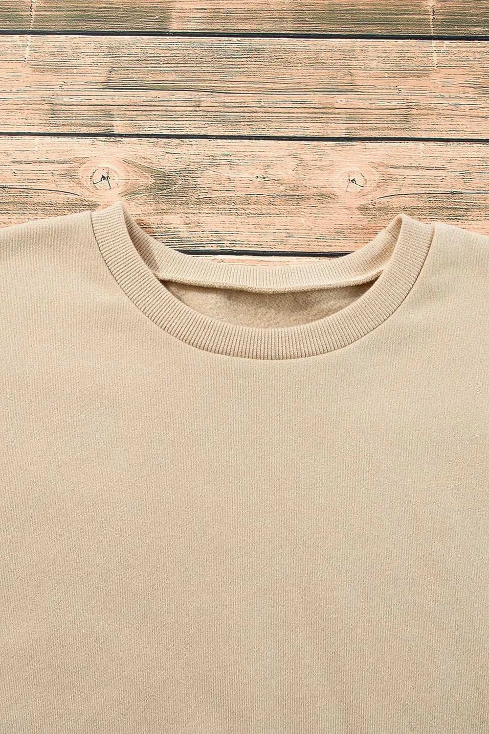 Round Neck Long Sleeve Sweatshirt - Trendsi - Flyclothing LLC