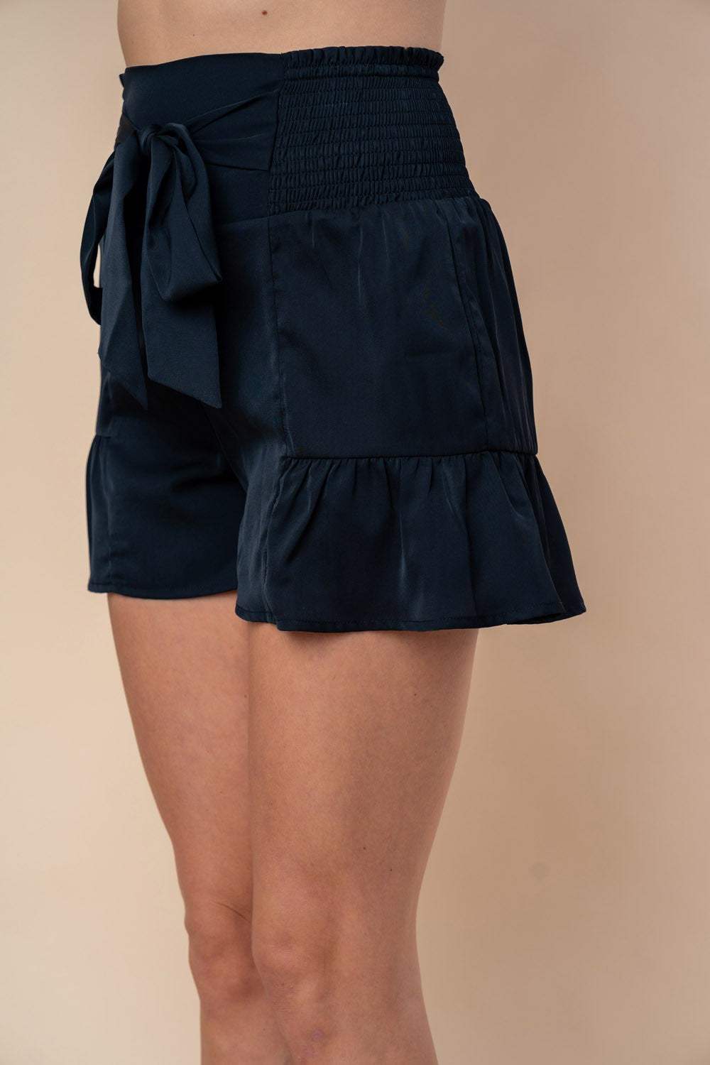 White Birch Full Size High Waisted Smocked Shorts - Trendsi - Flyclothing LLC