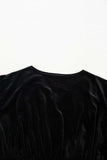 Surplice Long Sleeve Velvet Dress - Trendsi - Flyclothing LLC