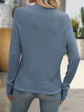 Round Neck Dropped Shoulder Knit Top - Trendsi - Flyclothing LLC