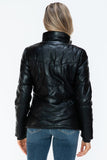 Snobbish Pocketed Zip Up Turtleneck Puffer Jacket - Trendsi