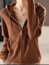Drawstring Zip Up Long Sleeve Hooded Sweater - Trendsi - Flyclothing LLC