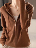 Drawstring Zip Up Long Sleeve Hooded Sweater - Trendsi - Flyclothing LLC