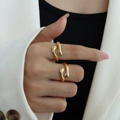 Titanium Steel Hug Bypass Ring Trendsi