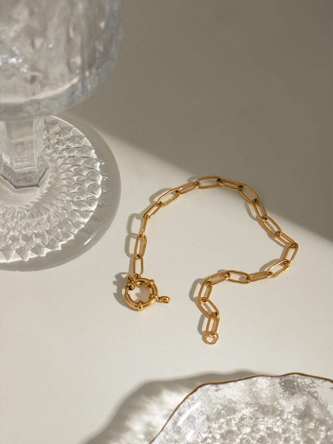 18K Gold-Plated Stainless Steel Chain Bracelet - Trendsi - Flyclothing LLC