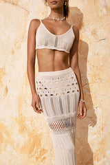 Openwork Scoop Neck Spaghetti Strap Swimsuit Cover-Up Set - Trendsi - Flyclothing LLC