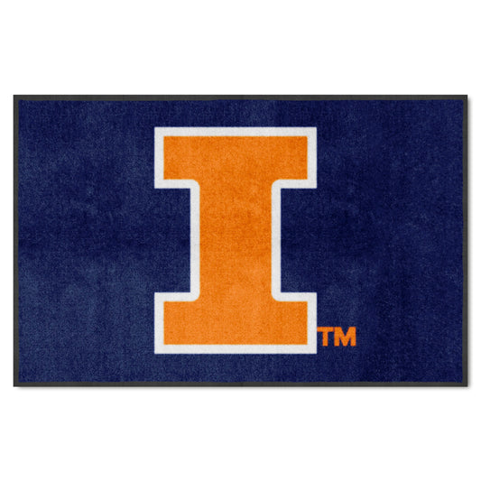 Illinois 4X6 High-Traffic Mat with Durable Rubber Backing - Landscape Orientation - Illinois
