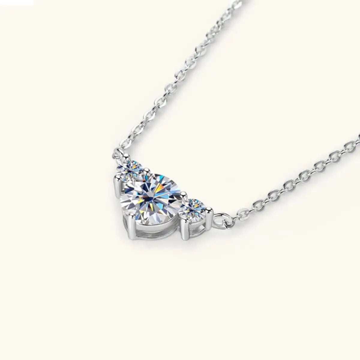 1.2 Carat Moissanite 925 Sterling Silver Necklace - Trendsi - Flyclothing LLC