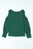 Cutout Round Neck Long Sleeve Top - Trendsi - Flyclothing LLC