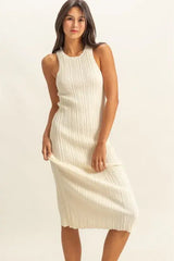 HYFVE Round Neck Bodycon Ribbed Knit Dress - Trendsi - Flyclothing LLC