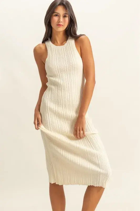 HYFVE Round Neck Bodycon Ribbed Knit Dress - Trendsi - Flyclothing LLC