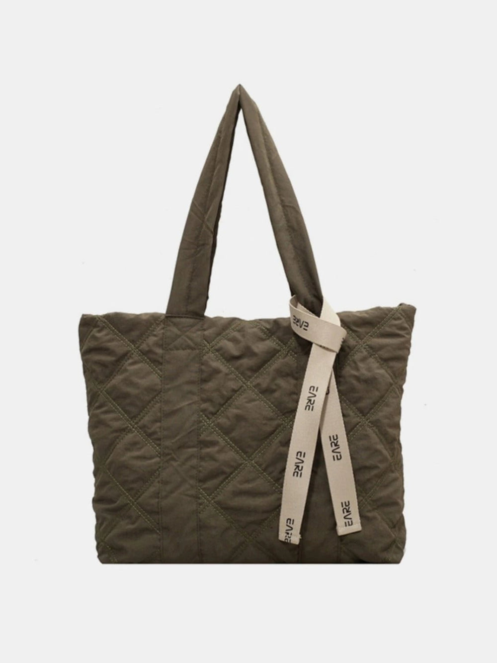 Quilted Nylon Large Tote Bag - Trendsi