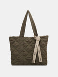 Quilted Nylon Large Tote Bag - Trendsi