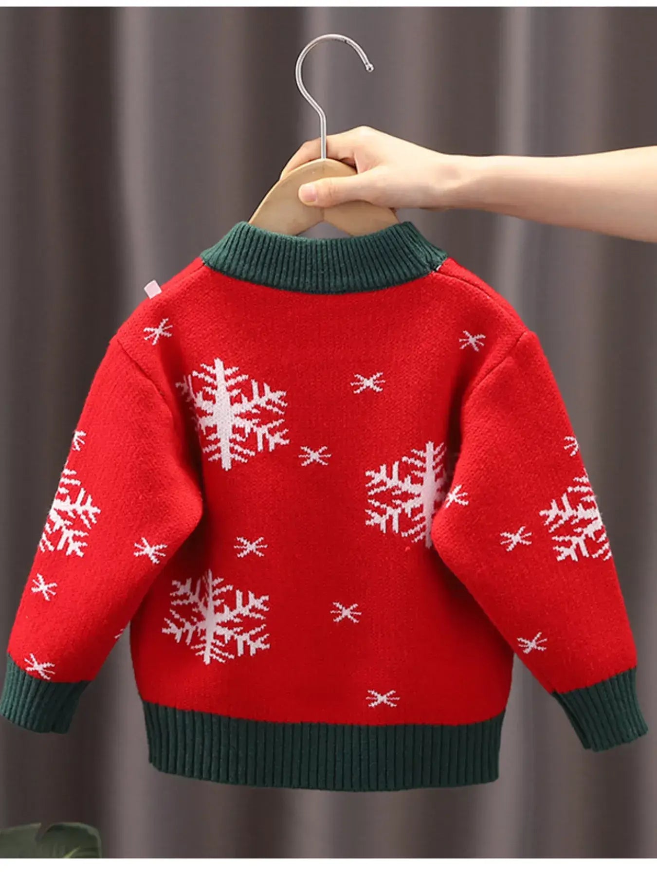 Children's Christmas Reindeer Snowflake Knitted Sweater - Trendsi - Flyclothing LLC