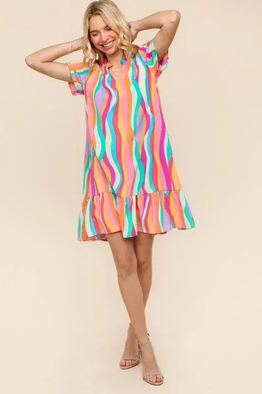 Haptics Tiered Woven Ruffle Hem Dress - Trendsi - Flyclothing LLC
