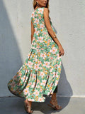 Floral Tiered Maxi Tank Dress - Trendsi - Flyclothing LLC