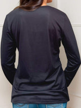 Crisscross Leopard V-Neck Long Sleeve T-Shirt - Trendsi - Flyclothing LLC