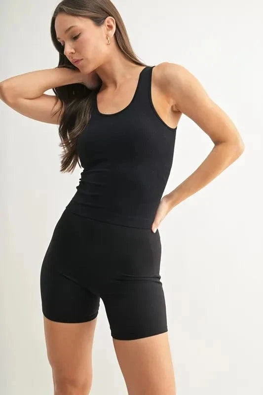 MONO B Classic Seamless Ribbed Tank - Trendsi