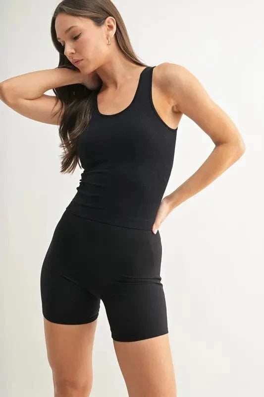 MONO B Classic Seamless Ribbed Tank - Trendsi - Flyclothing LLC