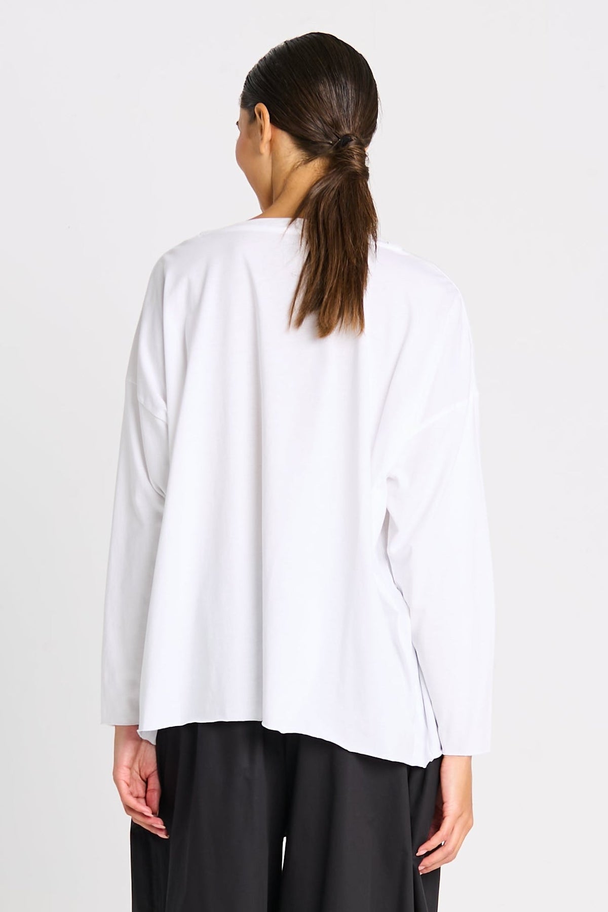Pima Cotton "Saturn" Luxury Boxy Tee - White - PLANET by Lauren G - Flyclothing LLC